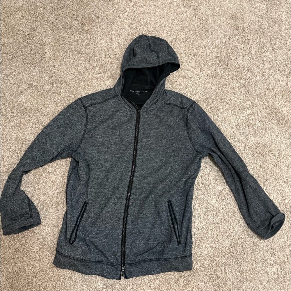 John Varvatos Charcoal Zip-Up Hoodie